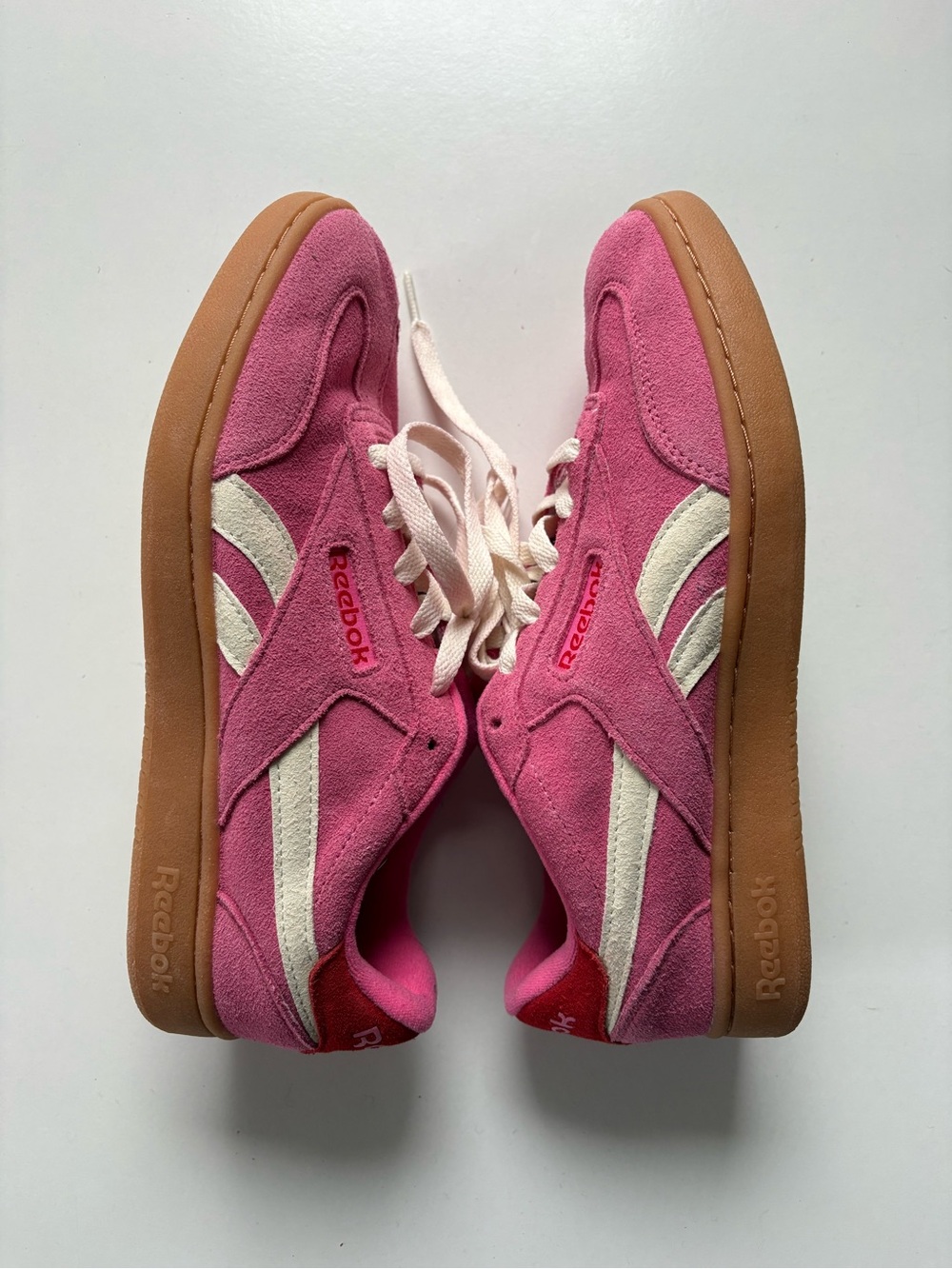 Reebok Pink Suede Sneakers